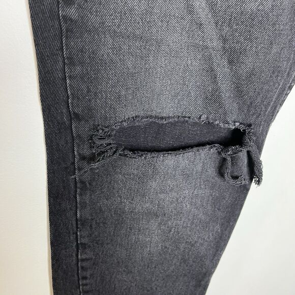 Zara Tapered Leg High Rise Jeans Black Womens 2 - Picture 3 of 8